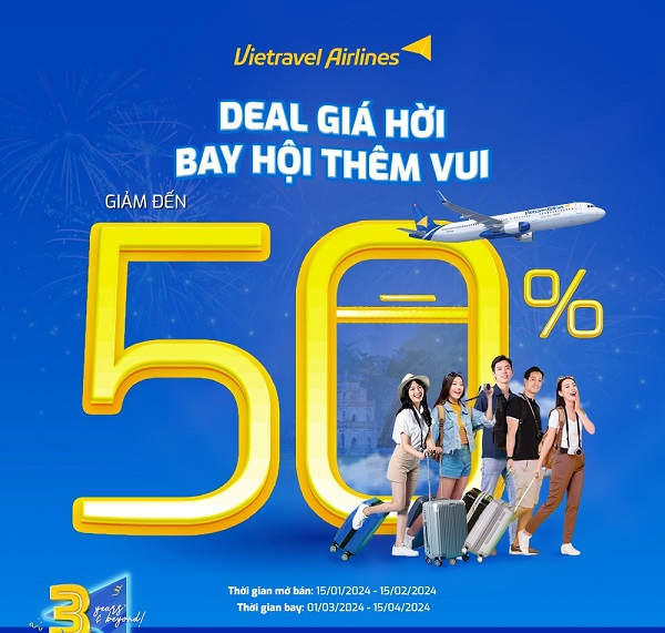 Bay nhóm cực đã cùng deal giá hời từ Vietravel Airlines